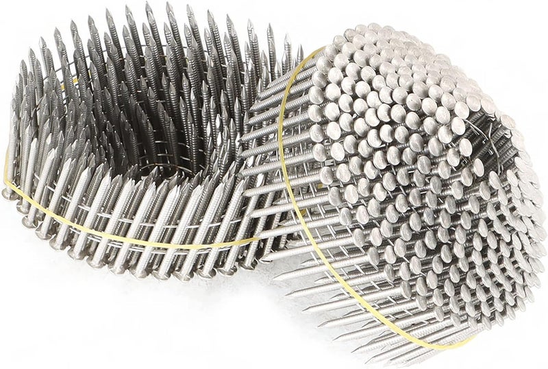 marddpair 1200 Count 1-1/2-Inch x .090-Inch 15-Degree Ring Shank Stainless Steel Siding Nails Collated Wire Coil Nails for Board Siding - Image 4